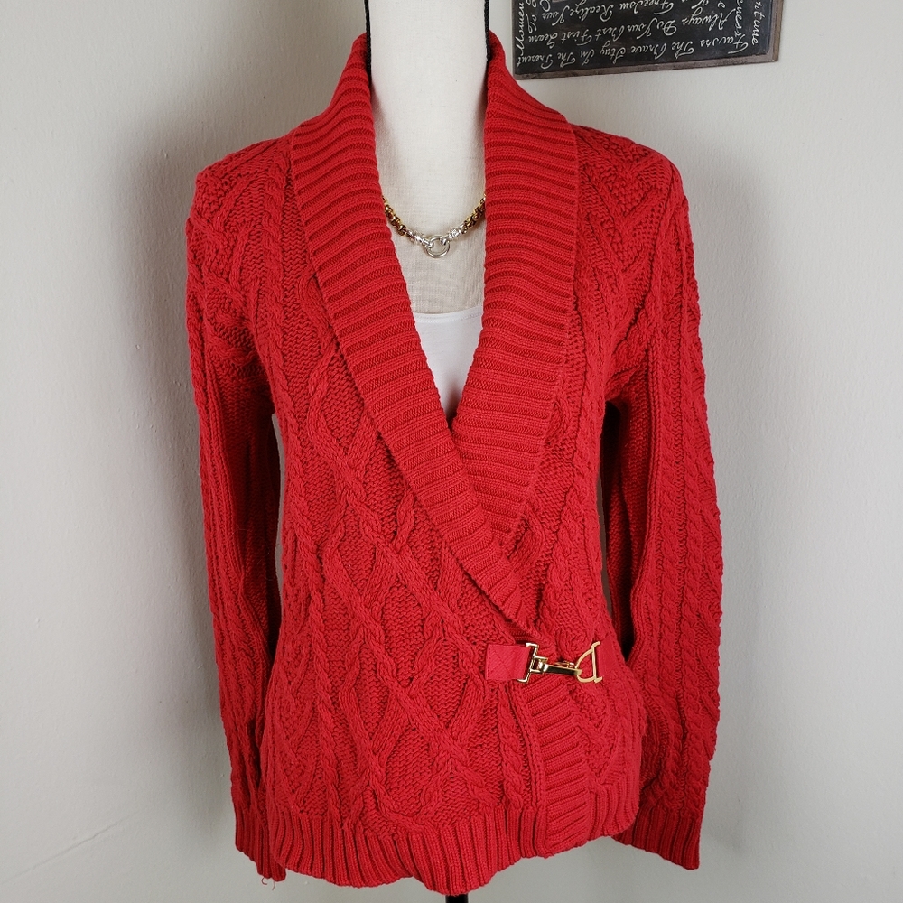 LAUREN Ralph Lauren Red Cardigan Sweater